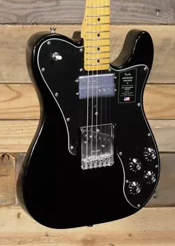 Электрогитара Fender American Vintage II '77 Telecaster Custom Black с футляром Fender American II '77 Telecaster Electric Guitar Black w/ Case