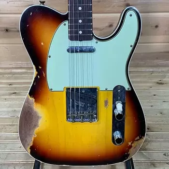 Электрогитара Fender Custom Shop 1960 Telecaster Heavy Relic - шоколадный 3 цвета Sunburst Custom Shop 1960 Telecaster Heavy Relic Electric Guitar - Chocolate 3 Color Sunburst