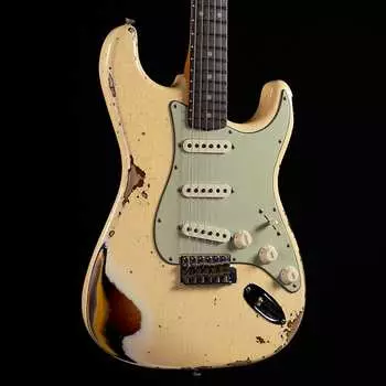 Электрогитара Fender Custom Shop 1961 Stratocaster Heavy Relic - Aged Vintage White Over 3TSB