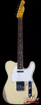 Электрогитара Fender Custom Shop 1962 Telecaster Custom Rosewood Slab Board Hand-Wound Pickups Relic Vintage White