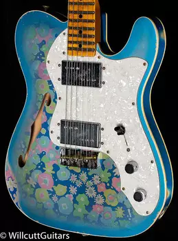 Электрогитара Fender Custom Shop 1972 Thinline Telecaster Custom Relic Aged Blue Floral