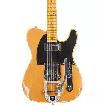 Электрогитара Fender Custom Shop '50s Vibra Telecaster Limited-Edition Heavy Relic Electric Guitar Aztec Gold
