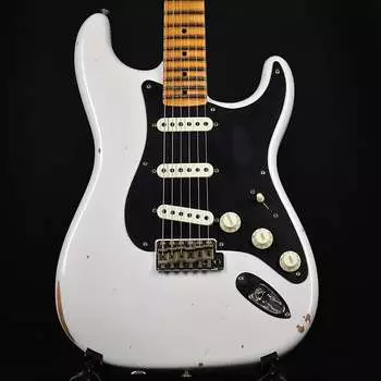 Электрогитара Fender Custom Shop Ancho Poblano Stratocaster Relic Opaque White Blonde 2023
