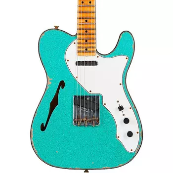 Электрогитара Fender Custom Shop Limited Edition 60s Telecaster Thinline Relic Maple Fingerboard Electric Guitar Aged Sea Foam Green Sparkle
