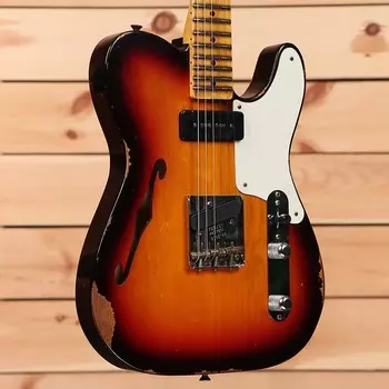 Электрогитара Fender Custom Shop Limited P90 Thinline Telecaster Relic - Chocolate 3 Tone Sunburst - R125799