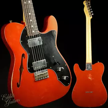 Электрогитара Fender Custom Shop Master Built 1967 Thinline Telecaster Journeyman - Candy Tangerine/3 Color Sunburst