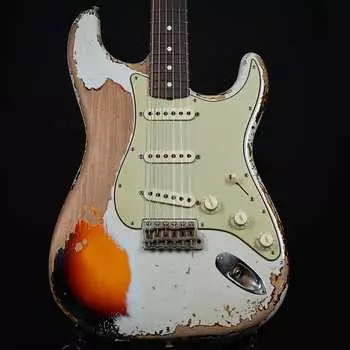 Электрогитара Fender Custom Shop Masterbuilt Kyle McMillin 60/63 Stratocaster Brazilian Rosewood Super Heavy Relic Aged Sonic Blue over 3 Color Sunburst 2023