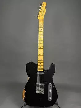 Электрогитара Fender Custom Shop Roast Pine Double Esquire Relic - Aged Black