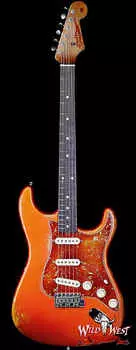 Электрогитара Fender Custom Shop Vincent Van Trigt Masterbuilt 1963 Stratocaster Relic Orange with Tortoise Shell Pickguard