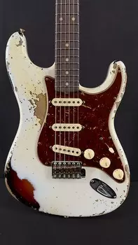 Электрогитара Fender Limited Edition Roasted '60s Super Heavy Relic Strat in Olympic White over 3 Color Sunburst