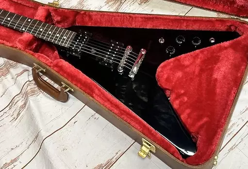 Электрогитара Gibson '80s Flying V 2023 Ebony New Unplayed Auth Dlr 7lbs 1oz #047