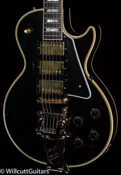 Электрогитара Gibson Custom Shop 1957 Les Paul Custom Reissue 3- Pickup Bigsby Murphy Lab Light Aged Ebony