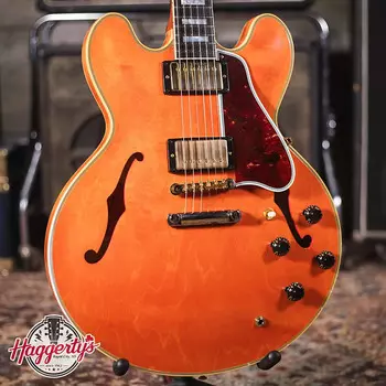 Электрогитара Gibson Custom Shop 1959 ES-355 Reissue, Murphy Lab Light Aged - Watermelon Red with Brown/Pink Reissue Hardshell Case