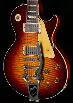 Электрогитара Gibson Custom Shop 1959 Les Paul Standard Brazilian Rosewood Tom's Tri-Burst Murphy Lab Aged Bigsby