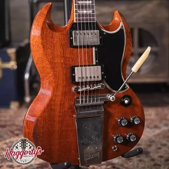 Электрогитара Gibson Custom Shop 1964 SG Standard Reissue with Maestro Vibrola, Murphy Lab Heavy Aged with Black/Yellow Custom Shop Hardshell Case