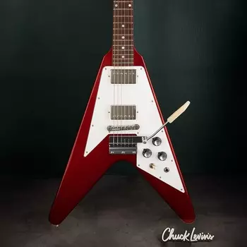Электрогитара Gibson Custom Shop 1967 Mahogany Flying V with Vibrola, Gloss Finish - Sparkling Burgundy - #101027
