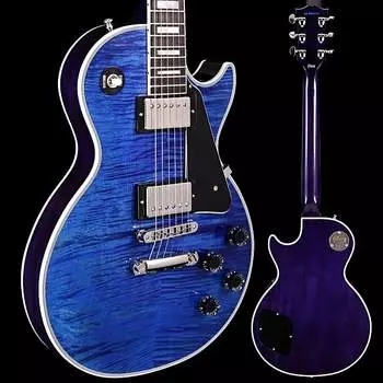 Электрогитара Gibson Les Paul Custom Figured, HAND SELECTED TOP, Translucent Blue Gloss 10lbs 0.5oz