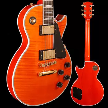 Электрогитара Gibson Les Paul Custom Figured, SELECTED TOP, Translucent Orange Flame 10lbs 0.2oz