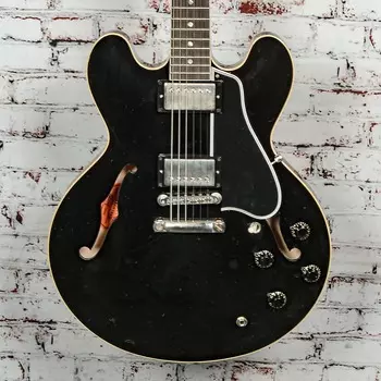 Электрогитара Gibson - Murphy Lab Custom 1959 ES-335 Reissue - Semi-Hollow Electric Guitar - Ultra Light Aged Ebony - w/ Brown/Pink Lifton Reissue 5-Latch Case - x1117