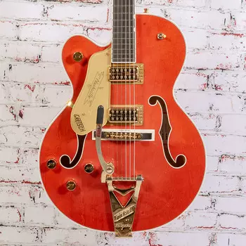 Электрогитара Gretsch - G6120TG-LH - Players Edition Nashville - Hollowbody Left-Handed Electric Guitar with String-Thru Bigsby - Ebony Fingerboard - Orange Stain w/ Gold Hardware - w/ Case - x3276