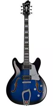 Электрогитара Hagstrom SUVIK-DBS Super Viking Semi-Hollow Electric Guitar, Dark Baltic Sea