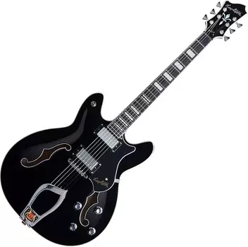 Электрогитара Hagstrom Viking Semi-Hollow Body Electric Guitar - Black