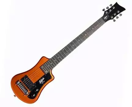 Электрогитара Hofner Shorty Electric Travel Guitar w/ Gig Bag - Metallic Orange