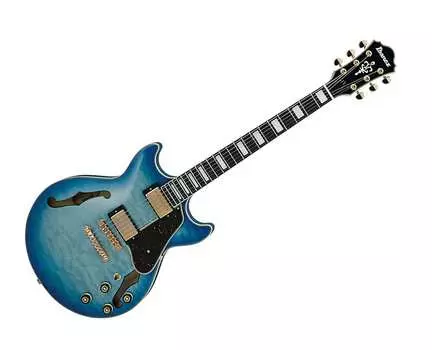 Электрогитара Ibanez AM93QMJBB AM Artcore Expressionist Electric Guitar - Jet Blue Burst