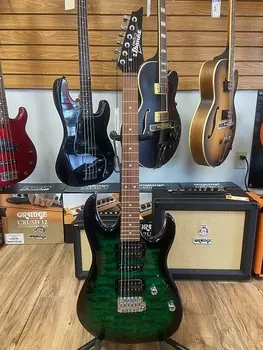 Электрогитара Ibanez GRX70QA-TEB 6str Electric Guitar - Transparent Emerald Burst 2023 - Transparent Emerald Burst