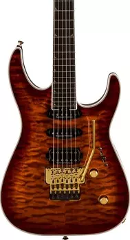 Электрогитара Jackson Pro Plus Series Soloist SLA3Q Electric Guitar, Amber Tiger Eye w/Gig Bag