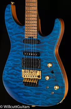 Электрогитара Jackson USA Signature Phil Collen PC1 Caramelized Flame Maple Fingerboard Satin Stain Transparent Blue