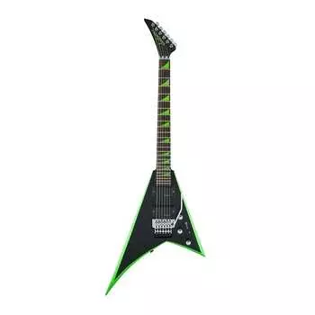 Электрогитара Jackson X Series Rhoads RRX24 с грифом Laurel и звукоснимателями Seymour Duncan Blackout (праворукий, черный с неоново-зелеными скосами) Jackson X Series Rhoads RRX24 6-String Guitar (Black with Neon Green Bevels)