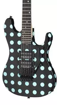 Электрогитара Kramer Nightswan Electric Guitar in Black with Blue Polka Dots