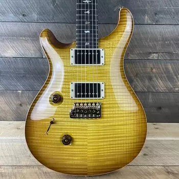Электрогитара PRS Custom 24 Lefty Wood Library Flame Maple 10 Top Torrefied Maple Neck Brazilian FB - Livingston Lemondrop 356129