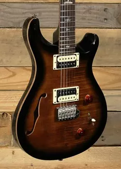 Электрогитара PRS SE Custom 22 Semi-Hollow Electric Guitar Black Gold Burst w/ Gigbag