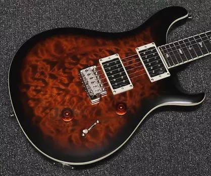 Электрогитара PRS SE Custom 24 Electric Guitar Quilted Black Gold Sunburst - W/Setup & Bag