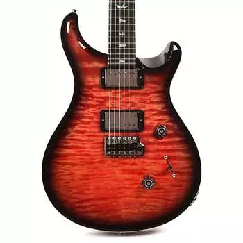 Электрогитара PRS Wood Library Custom 24 10-Top Quilt Blood Orange Smokeburst w/Ebony Fingerboard & Smoked Black Hardware