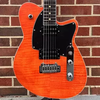 Электрогитара Reverend Reeves Gabrels Signature Model, Satin Orange Flame Maple, Roasted Maple Neck, Ebony FB