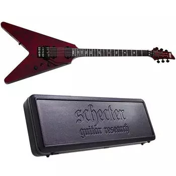 Электрогитара Schecter V-1 FR Apocalypse Red Reign Electric Guitar + Hard Case V1 V 1
