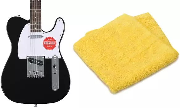 Электрогитара Squier Bullet Telecaster с грифом Laurel - черный комплект с двухсторонней сверхмягкой тканью для полировки из микрофибры Fender Squier + Fender 0370045506=1 0990524000=1