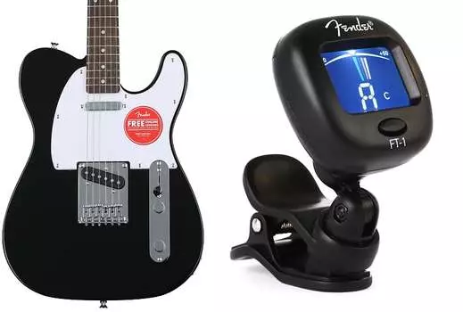Электрогитара Squier Bullet Telecaster с накладкой на гриф Laurel - черный комплект с хроматическим клипсовым тюнером грифа Fender FT-1 Pro Squier + Fender 0370045506=1 0239978000=1