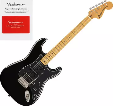 Электрогитара Squier Classic Vibe ‘70s Stratocaster HSS, Maple FB, Black w/ Fender Play Card
