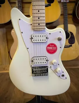 Электрогитара Squier Mini Jazzmaster HH - олимпийская белая с кленовой накладкой Fender Squier Mini Jazzmaster HH Electric Guitar