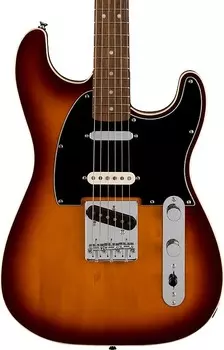 Электрогитара Squier Paranormal Custom Nashville Stratocaster Electric Guitar, Laurel Fingerboard, Black Pickguard, Chocolate 2-Color Sunburst