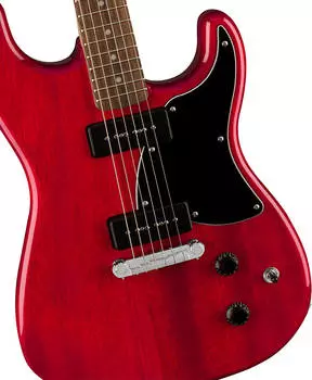 Электрогитара Squier - Paranormal Strat-O-Sonic - Electric Guitar - Laurel Fingerboard - Black Pickguard - Crimson Red Transparent