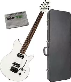 Электрогитара Sterling AX3S-WH-R Axis White w/Black Binding Electric Guitar w/ Hard Case and Cloth