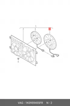 Электромотор радиатора охлаждения ДВС 1K0959455FR VAG