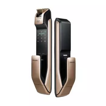 Электронный замок Samsung SHP-DP728, биометрический, черный/золотистый