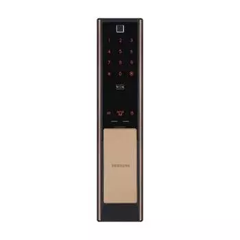 Электронный замок Samsung SHP-DP739, биометрический, черный/золотистый