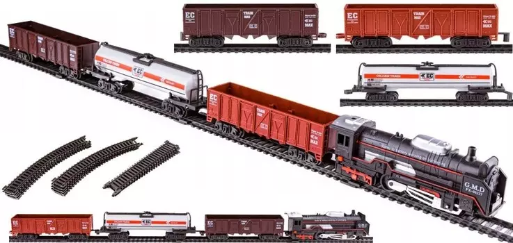 Электропоезд Gmd King Train для детей, игрушечные треки на батарейках, локомотивы, вагоны Pn079 PakaNiemowlaka